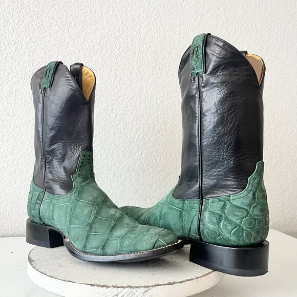 NEW Rod Patrick Mens Cowboy Boots 13.5AAA Green Alligator Western French Toe - Picture 14 of 14